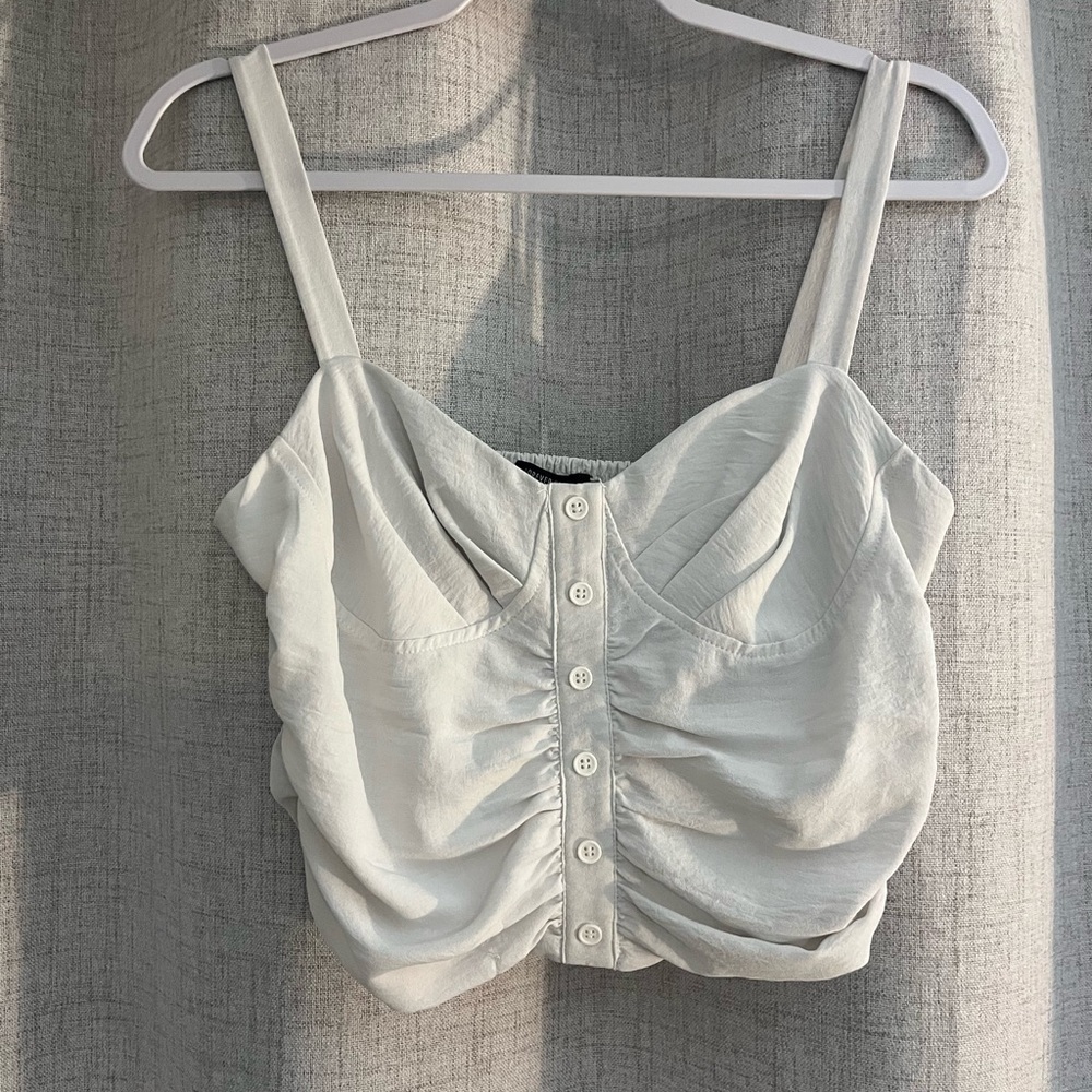 Elegant White Ruched Women's Top